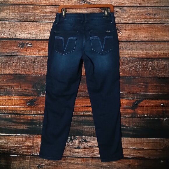 Seven 7 Jeans Size 8 High Rise Skinny Crop Ankle Skin Fit Blue Denim Stretch - Picture 2 of 9